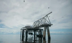 Une plateforme du lac Maracaibo, berceau de l'industrie pétrolière florissante du Venezuela, aujourd'hui à genou, le 9 septembre 2021