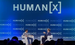 Praveen Neppalli Naga et Reed Albergotti sur scĂšne lors de HumanX Ă San Francisco le 9 avril 2026