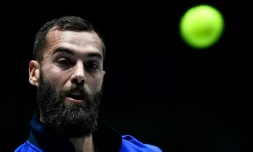 Benoît Paire lors du match de Coupe Davis face au Serbe Novak Djokovic, à Madrid, le 21 novembre 2019 
