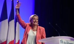 Marine Le Pen le 23 septembre 2018 à Mantes-la-Ville (Yvelines)