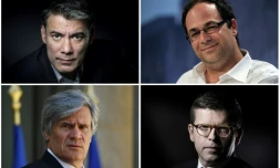 Un combo de photos des quatre candidats à la tête du PS: Olivier Faure, Emmanuel Maurel, Stéphane Le Foll et Luc Carvounas