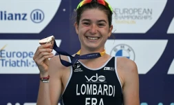 Emma Lombardi médaillée de bronze à l'Euro de triathlon à Munich, le 12 août 2022 