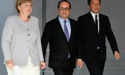 Angela Merkel, François Hollande et Matteo Renzi à Berlin, le 27 juin 2016