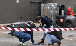 La police intervient sur les lieux de tirs Ă Trappes, dans les Yvelines, le 23 octobre 2026
