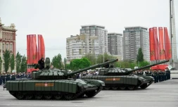 Parade militaire Ă l'occasion du Jour de la Victoire, le 9 mai 2023 Ă Rostov, en Russie