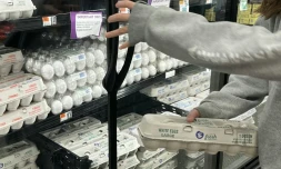Un rayon oeufs dans un supermarché de McLean, en Virginie (est), le 28 janvier 2025