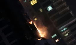 La Torch Tower à Dubaï en feu, le 4 août 2017