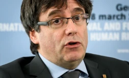 L'ex-président catalan Carles Puigdemont à GenÚve, le 18 mars 2018