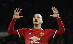 L'attaquant de Manchester United Zlatan Ibrahimovic lors du match contre Brighton Ă Old Trafford, le 25 novembre 2017