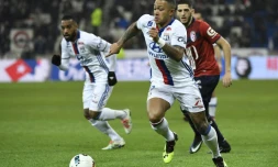 L'attaquant de Lyon Memphis Depay face à Lille, le 28 janvier 2017 au Parc OL