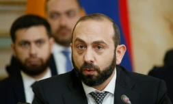Le Ministre arménien des Affaires étrangÚres Ararat Mirzoyan au Kazakhstan, à Almaty le 10 mai 2024