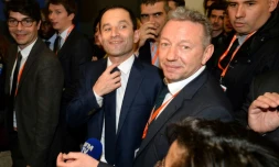 Le vainqueur de la primaire organisée par le PS Benoît Hamon, le 2 février 2017 au Salon des Entrepreneurs