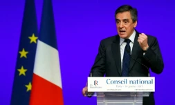 François Fillon lors de son discours devant le conseil national LR le 14 janvier 2017 à Paris
