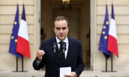 Le Premier ministre démissionnairSébastien Lecornu à Matignon le 6 octobre 2025