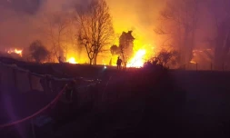 Photo fournie par les autorités locales de Corse de l'incendie près du village de Sampolo, le 25 février 2019