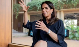 La couturière indienne Anita Dongre, le 14 février 2020, à Bombay.