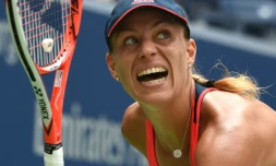 L'Allemande Angélique Kerber face à l'Italienne Roberta Vinci en quarts de finale de l'US Open, le 6 septembre 2016 à New York
