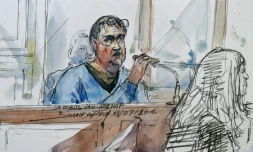 Croquis d'audience en date du 8 mars 2016 de Jacobus Marinus, lors de son procès à Nevers 