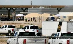 Un centre de détention temporaire pour mineurs sans papiers à Tornillo, au Texas, à la frontière entre le Mexique et les Etats-Unis, le 18 juin 2018 