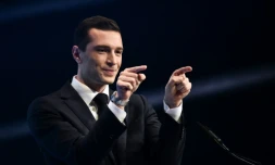 Jordan Bardella lors du lancement de sa campagne des élections européennes, à Marseille le 3 mars 2024