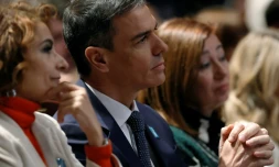 Le Premier ministre espagnol Pedro Sanchez aux commémorations de la mort du dictateur Franco, à Madrid le 8 janvier 2025