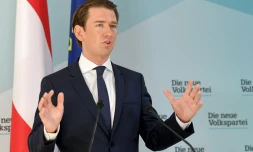 Le chancelier autrichien Sebastian Kurz s'exprime devant le bureau de son parti ĂVP Ă Vienne le 20 mai 2019