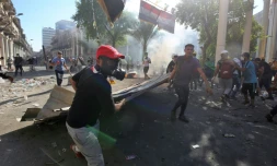 Affrontements entre manifestants irakiens et forces de sécurité le 8 novembre 2019 à Bagdad