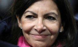La maire PS de Paris Anne Hidalgo à Seine-Denis, dans la banlieue parisienne, le 27 février 2018