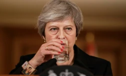 La Première ministre britannique Theresa May lors d'une conférence de presse à Londres, le 15 novembre 2018