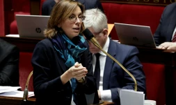 La ministre des Comptes publics Amélie de Montchalin avant le vote de la partie "recettes" du budget de la Sécu à l'Assemblée nationale, le 8 novembre 2025