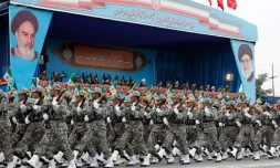 Photo d'une parade militaire annuelle, en présence du président iranien Hassan Rohani, le 18 avril 2019 à Téhéran
