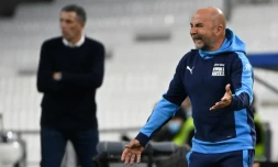 L'entraßneur de l'OM Jorge Sampaoli lors d'un match face à Strasbourg, le 30 avril 2021 au Vélodrome