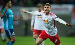 L'attaquant du RB Leipzig Timo Werner, auteur du but face à Marseille en Europa League, le 5 avril 2018 à Leipzig