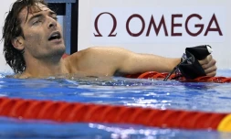 Le Français Camille Lacourt, 5e du 100 m dos, aux JO de Rio le 8 août 2016