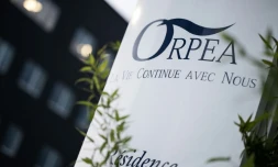 Le logo d'une maison de retraite Orpea, à Reze prÚs de Nantes, le 10 février 2022