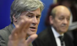 Le ministre de l'agriculture, Stéphane Le Foll, le 22 février 2016 à la préfecture de Rennes en France