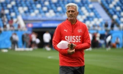 Le sélectionneur suisse Vladimir Petkovic lors d'un entraînement, le 21 juin 2018 à Kaliningrad