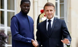 Les présidents sénégalais Bassirou Diomaye Faye et français Emmanuel Macron, le 20 juin 2024 à l'Élysée à Paris