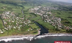 Vue aérienne de Bras-Panon dans l'est de l'île