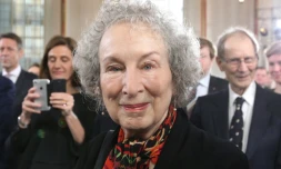 L'écrivain canadienne Margaret Atwood, en octobre 2017 à la Foire du Livre de Francfort