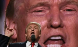 Le candidat républicain à la Maison Blanche Donald Trump s'adresse aux délégués de la Convention nationale républicaine le 21 juillet 2016 à Clevelend, Ohio