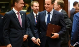Le Premier ministre estonien Taavi Roivas et le Premier ministre britannique David Cameron le 28 juin 2016 à Bruxelles