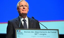 Le Premier ministre Michel Barnier aux Assises des Départements de France à Angers, le 15 novembre 2024