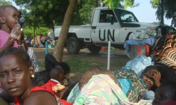 Des civils réfugiés dans un camp le 11 juillet 2016 à Tomping à Juba