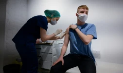 Vaccination contre le Covid-19 avec le vaccin Spoutnik V, Ă Moscou le 26 avril 2021