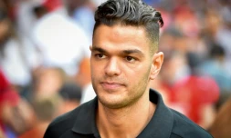 Le nouvel attaquant de Rennes Hatem Ben Arfa lors de la présentation aux supporters au Roazhon Park, le 2 septembre 2018 à Rennes