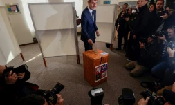 Le milliardaire Andrej Babis vote à Pruhonice, le 20 octobre 2017 en République Tchèque