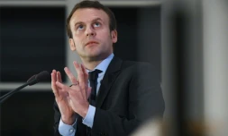 Le candidat d'En Marche! à la présidentielle, Emmanuel Macron, le 10 janvier 2017 à Berlin