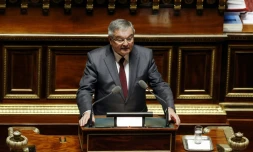 Le sénateur du Rhône Michel Mercier, le 16 mars 2016 au Sénat à Paris