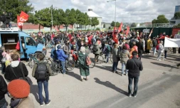 Rassemblement à Rouen pour commémorer le premier anniversaire de l'incendie de l'usine Lubrizol, le 26 septembre 2020